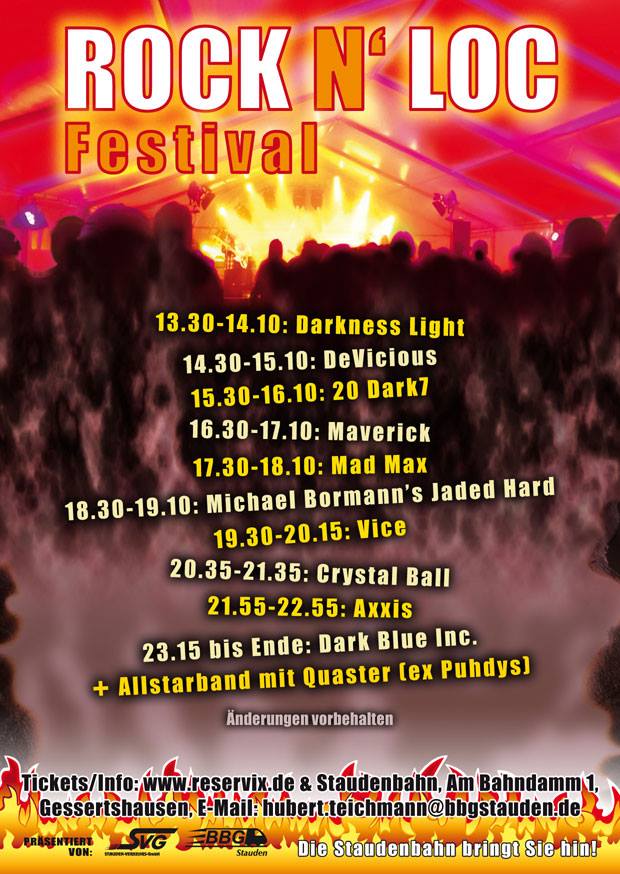 ROCK N' LOC FESTIVAL 27.4.2019, MARKT WALD (D) Alle Bands und alle